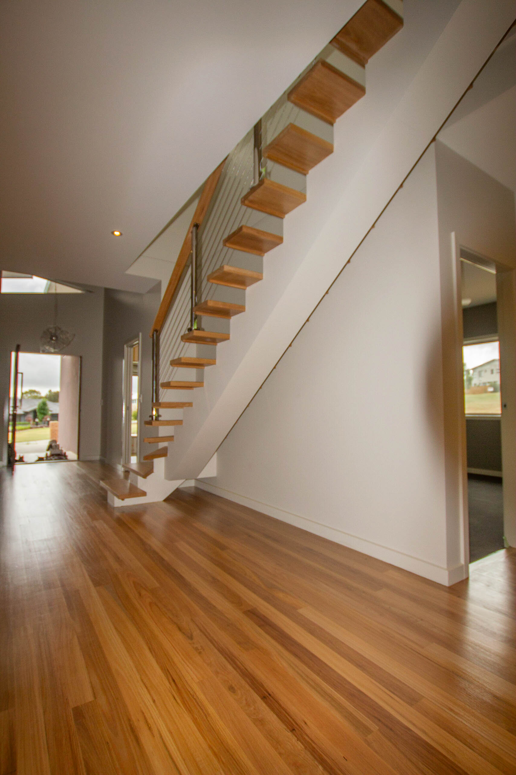 Timber stair treads with anti slip finish